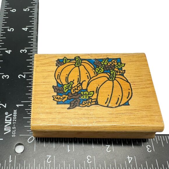 Pumpkins Wood Mounted Rubber Stamp by Canadian Maple Collections Fall Autumn - Picture 6 of 6